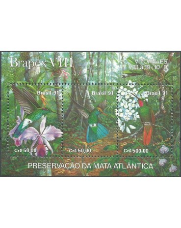 B88 PRESERVAÇÃO DA MATA ATLÂNTICA  1991  MINT 8179